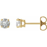 14K Yellow Gold 3/4 CTW Natural White Diamond Earrings