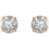 14K Yellow Gold 3/4 CTW Natural White Diamond Earrings