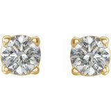 14K Yellow Gold 1 1/2 CTW Natural White Diamond Earrings