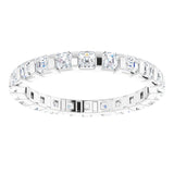 14K White 1 1/8 CTW Natural Diamond Eternity Band Size 5