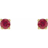 14K Yellow 2.5 mm Lab-Grown Ruby Stud Earrings