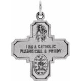 Sterling Silver 25x24 mm Four-Way Cross Medal