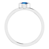 Platinum 4.5 mm Natural Blue Sapphire Ring