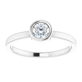 Platinum 4.5 mm Natural White Sapphire Ring