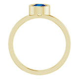 14K Yellow 5.5 mm Lab-Grown Blue Sapphire Ring