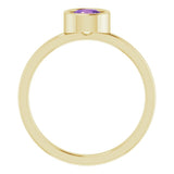14K Yellow 5.5 mm Natural Amethyst Ring