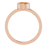 14K Rose 5.5 mm Natural Citrine Ring