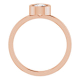 14K Rose 5.5 mm Natural White Sapphire Ring
