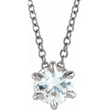 Sterling Silver 3/4 CT Natural Diamond Solitaire 16-18
