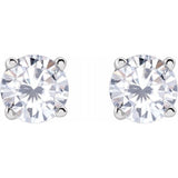 Sterling Silver 4 mm Stuller Lab-Grown Moissanite Stud Earrings