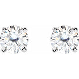 Sterling Silver 4.5 mm Stuller Lab-Grown Moissanite Stud Earrings