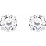 Sterling Silver 6.5 mm Stuller Lab-Grown Moissanite Stud Earrings