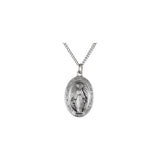 Sterling Silver 28.5x17.75 mm Oval Miraculous Medal 24