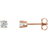 Sterling Silver 5 mm Imitation White Cubic Zirconia Stud Earrings