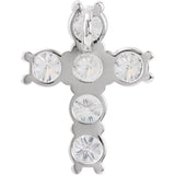 14K White 1 3/8 CTW Natural Diamond Cross Pendant