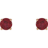 14K Rose 4 mm Natural Ruby Stud Earrings