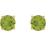 14K Yellow Gold 5 mm Natural Peridot Earrings