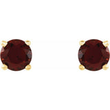 14K Yellow 4 mm Natural Mozambique Garnet Earrings