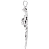Sterling Silver Nail Design Cross Pendant