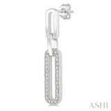 1/10 Ctw Round Cut Diamond Paperclip Earrings in Sterling Silver