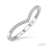 1/10 Ctw Chevron Round Cut Diamond Petite Band in 10K White Gold