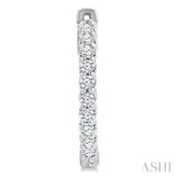 1 Ctw Inside-Out Round Cut Diamond Hoop Earrings in 14K White Gold