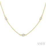 1 Ctw Marquise Cut Diamond Fashion Necklace in 14K Yellow Gold