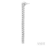 2 ctw Single Line Drop Round Cut Diamond Tennis Earring in 14K White Gold