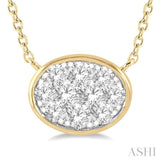 1/3 Ctw Oval Shape Lovebright Diamond Pendant With Chain in 14K Yellow and White Gold
