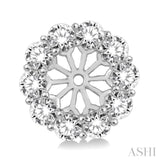 1 Ctw Round Cut Diamond Earrings Jacket in 14K White Gold