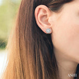 1 Ctw Round Cut Diamond Earrings Jacket in 14K White Gold