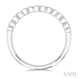3/4 Ctw East-West Set Oval Cut Bezel Diamond Stackable Fashion Band in 14K White Gold
