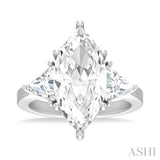 1 1/10 Ctw Marquise Shape Trillion and Round Cut Diamond Semi Mount Engagement Ring in 14K White Gold