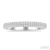 1/5 Ctw Double Row Round Cut Diamond Fashion Ring in 14K White Gold