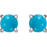 Sterling Silver 5 mm Natural Turquoise Earrings