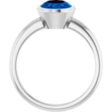 Sterling Silver Lab-Grown Blue Sapphire Ring