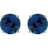 Sterling Silver 6 mm Lab-Grown Blue Sapphire Stud Earrings