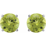 Sterling Silver 6 mm Natural Peridot Stud Earrings