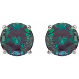 Sterling Silver 7 mm Lab-Grown Alexandrite Stud Earrings