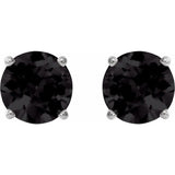 Sterling Silver 7 mm Natural Black Onyx Stud Earrings