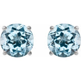 Sterling Silver 7 mm Natural Sky Blue Topaz Stud Earrings