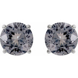 Sterling Silver 6 mm Natural Gray Spinel Stud Earrings