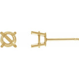 14K Yellow Gold 7 mm Lab-Grown Blue Sapphire Earrings