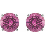 Sterling Silver 7 mm Lab-Grown Pink Sapphire Stud Earrings