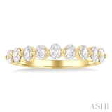3/4 Ctw Half Eternity Oval Cut Diamond Fashion Band in 14K Yellow Gold