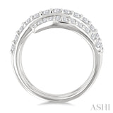 1 Ctw Spiral Round Cut Diamond Fashion Open Wrap Band in 14K White Gold