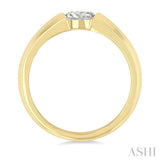 1/3 Ctw East-West Set Oval Cut Diamond Solitaire Fashion Ring in 14K Yellow Gold