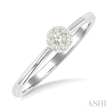 1/10 Ctw Lovebright Petite Round Shape Round Cut Diamond Fashion Ring in 10K Yellow and White Gold