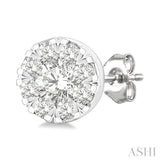 1/6 Ctw Lovebright Petite Round Shape Round Cut Diamond Fashion Stud Earring in 10K White Gold