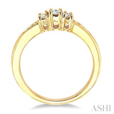 1/4 Ctw Nine Stone Round Cut Diamond Engagement Ring in 14K Yellow Gold